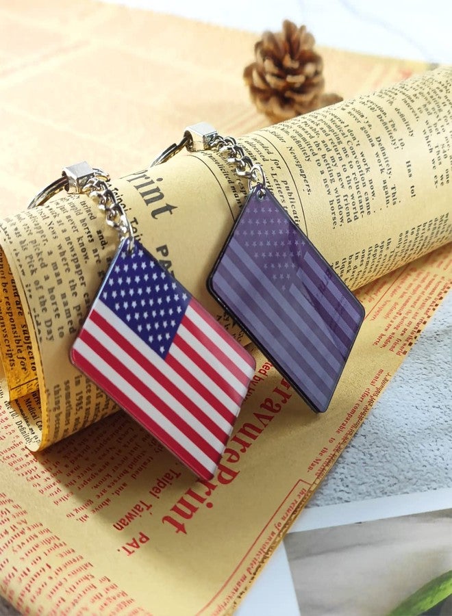 QQSD US American Flag Keychain USA Key Ring, 2 Pack - Image 3